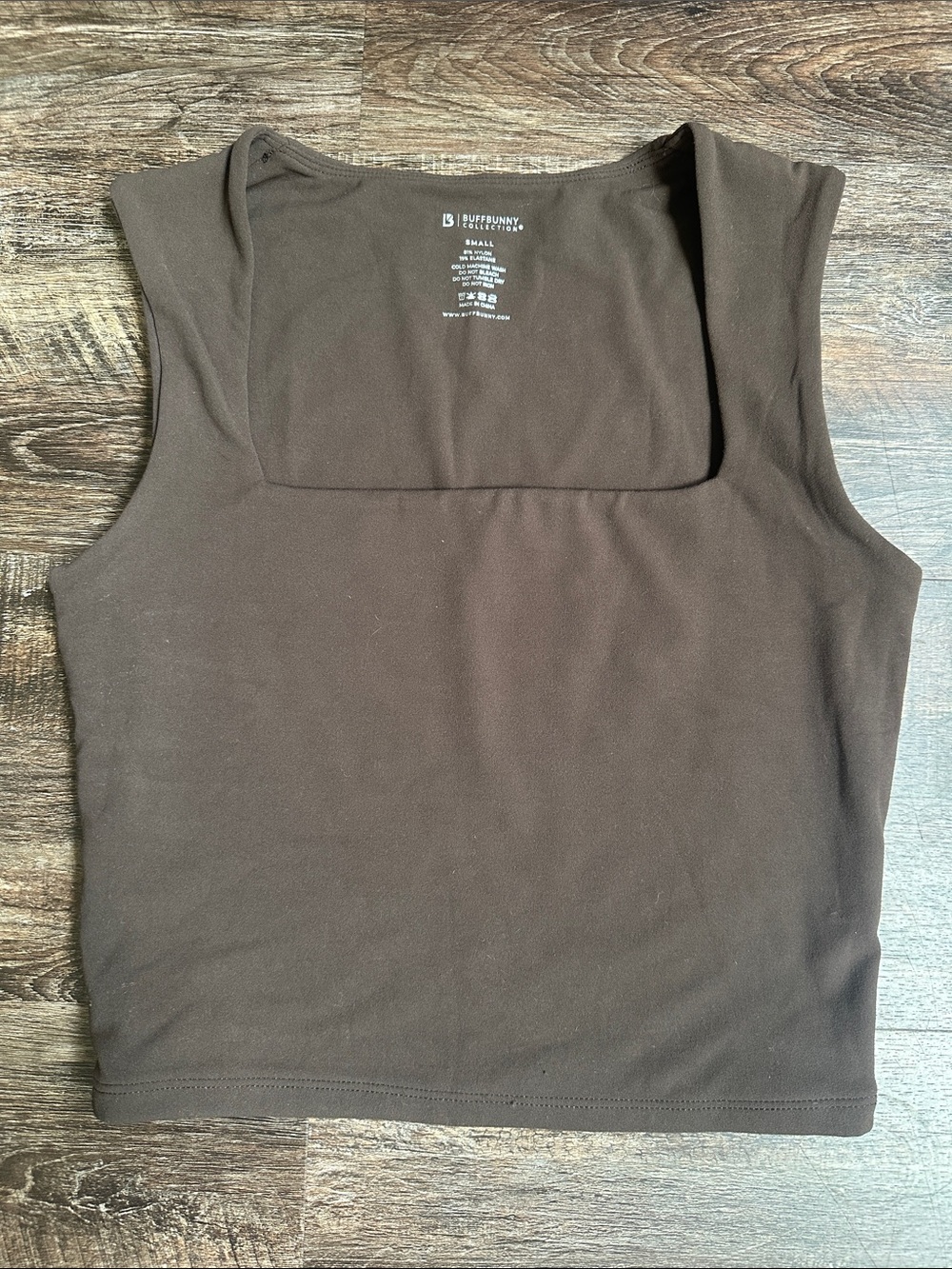 BuffBunny Brown Square Neck Crop Tank